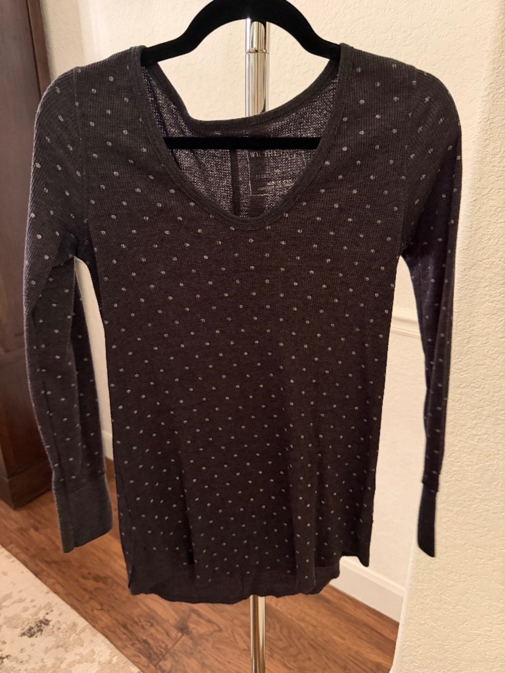 We The Free Long Sleeve Polka Dot Thermal Top (Medium)